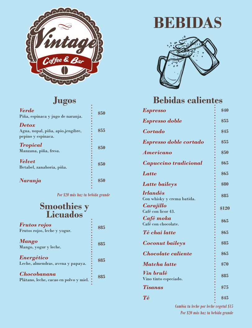 Vintage Coffee & Bar Menu - Image 6